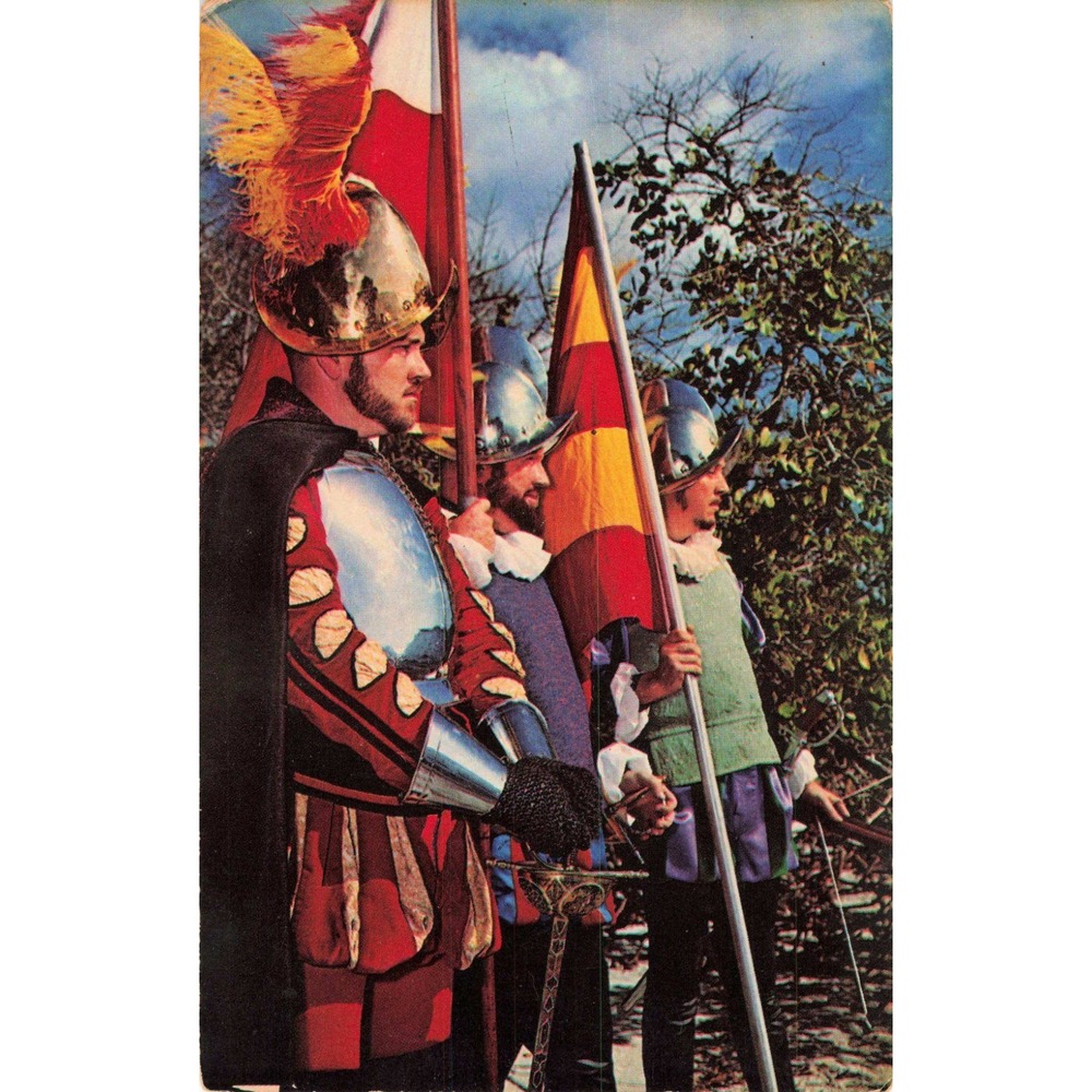 Hernando DeSoto Festival Postcard Manatee County Florida Conquistador Reenact